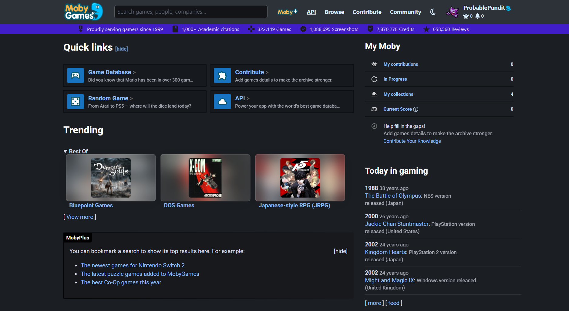 MobyGames - Video Game Database preview